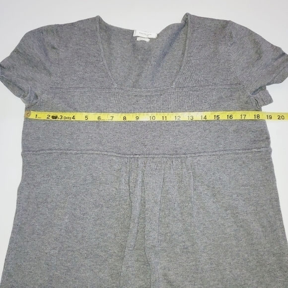 1083 * Van Heusen Scoop Neck Sweater Top Gray Size M - Picture 4 of 5